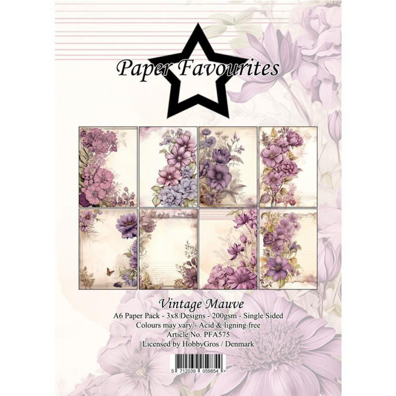 Paper Favourites - Papirpakke A6 - Vintage Mauve - PFA575