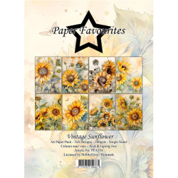 Paper Favourites - Papirpakke A6 - Vintage Sunflower - PFA576