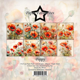 Paper Favourites - Papirpakke 15x15 - Poppy - PF533