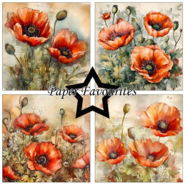 Paper Favourites - Papirpakke 15x15 - Poppy - PF533