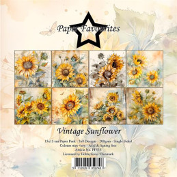 Paper Favourites - Papirpakke 15x15 - Vintage Sunflower - PF535
