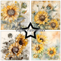 Paper Favourites - Papirpakke 15x15 - Vintage Sunflower - PF535