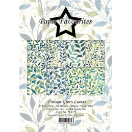 Paper Favourites - Papirpakke A5 - Vintage Green Leaves - PFA176