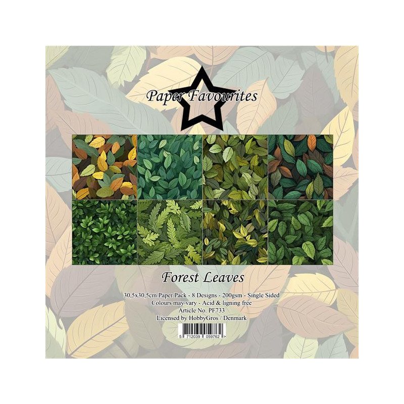 Paper Favourites - Papirpakke 30.5x30.5 - Forest Leaves - PF733