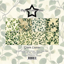 Paper Favourites - Papirpakke 30.5x30.5 - Green Leaves - PF734