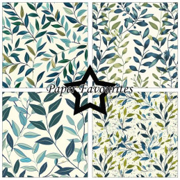 Paper Favourites - Papirpakke 30.5x30.5 - Vintage Green Leaves - PF735