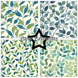 Paper Favourites - Papirpakke 30.5x30.5 - Vintage Green Leaves - PF735