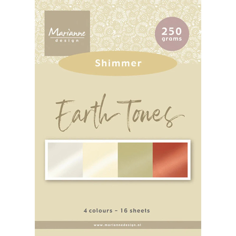 Marianne Design - Papirblok A5 - Earth Tones - Shimmer - PK9206