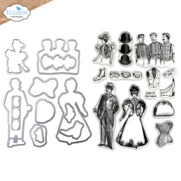 Elizabeth Craft Designs - Stamp And Die Set - Art Journal Specials - Mr. And Mrs.