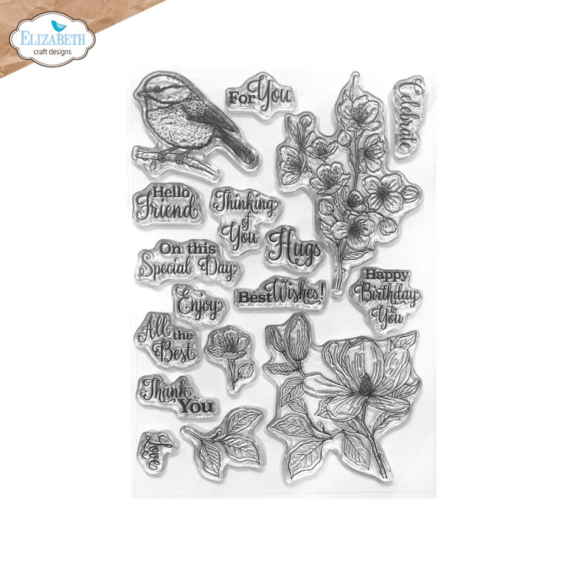 Elizabeth Craft Designs - Stamps - Paper Flowers - Floral Branches & Sentiments