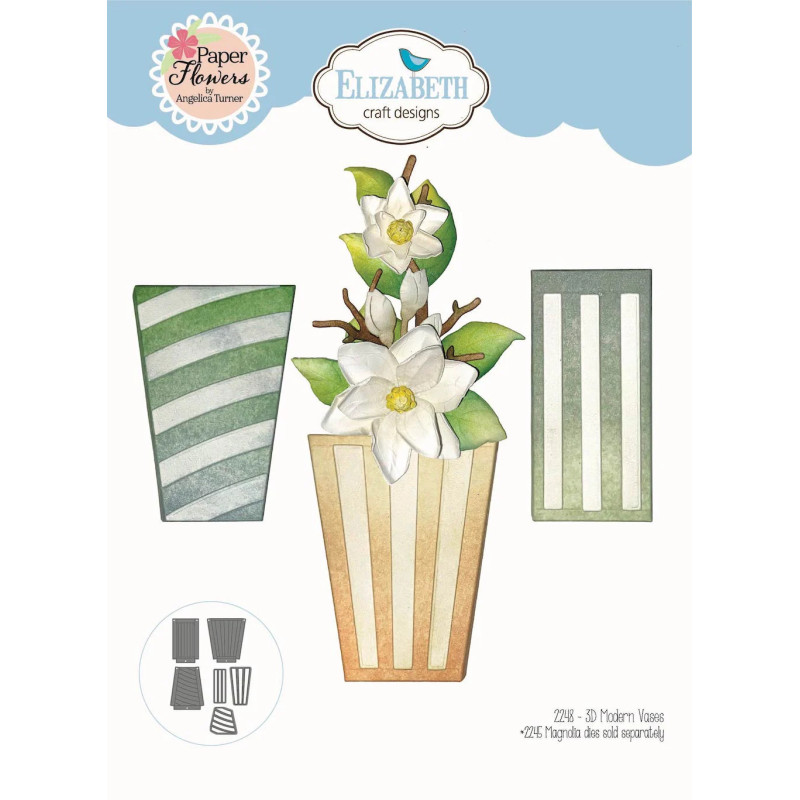 Elizabeth Craft Designs - Paper Flowers - 3D Modern Vases