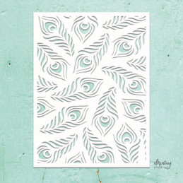 Mintay Papers - Stencil 6x8 - Peacock Feathers