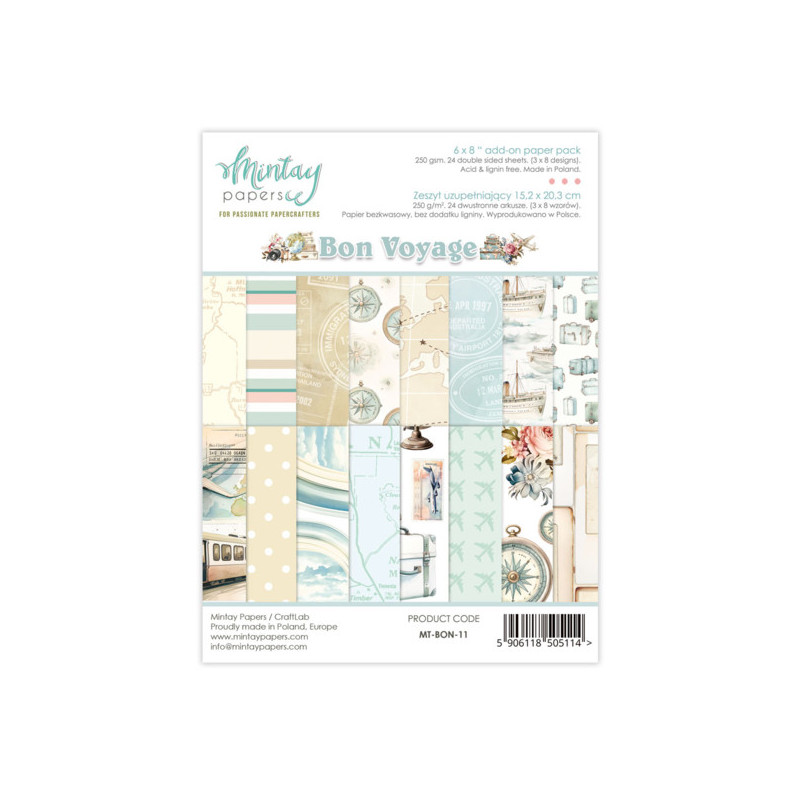 Mintay Papers - Add On Paper Pad - Bon Voyage