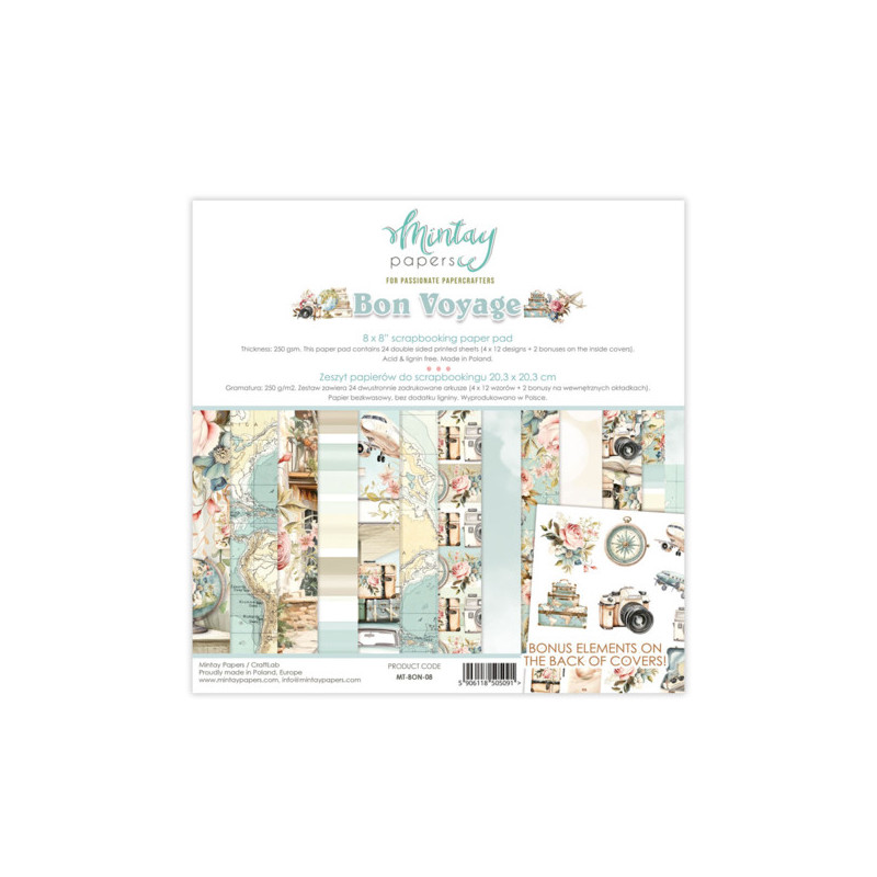 Mintay Papers - Papirblok 20x20 - Bon Voyage