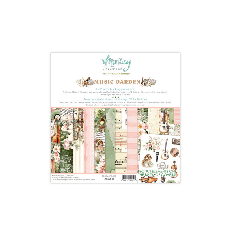 Mintay Papers - Papirblok 20x20 - Music Garden