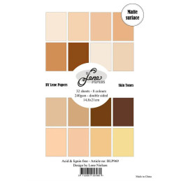 By Lene - Papirpakke A5 - Solid Colours - Skin Tones - BLP969