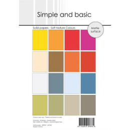 Simple And Basic - Papirpakke A5 - Solid Papers - Soft Nature Colours - SBP967