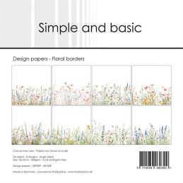 Simple And Basic - Papirpakke 15x15 - Floral Borders - SBP549