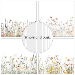 Simple And Basic - Papirpakke 15x15 - Floral Borders - SBP549