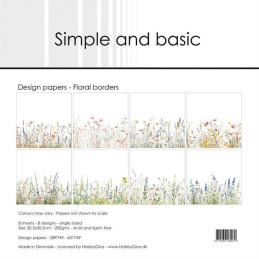 Simple And Basic - Papirpakke 30.5x30.5 - Floral Borders - SBP749