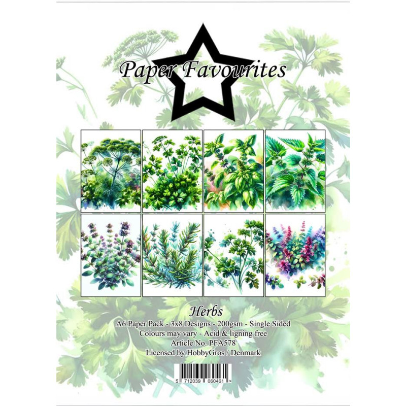 Paper Favourites - Papirpakke A6 - Herbs - PFA578