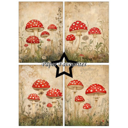 Paper Favourites - Papirpakke A6 - Rustic Mushrooms - PFA579