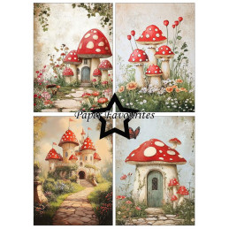 Paper Favourites - Papirpakke A6 - Rustic Mushrooms - PFA579