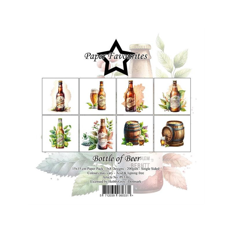 Paper Favourites - Papirpakke 15x15 - Bottle Of Beer - PF536