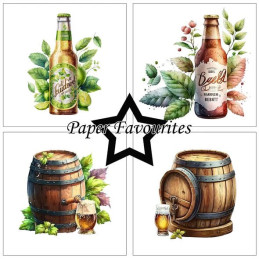 Paper Favourites - Papirpakke 15x15 - Bottle Of Beer - PF536