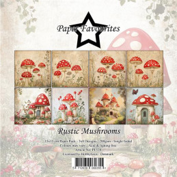 Paper Favourites - Papirpakke 15x15 - Rustic Mushrooms - PF538
