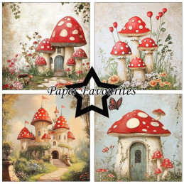 Paper Favourites - Papirpakke 15x15 - Rustic Mushrooms - PF538