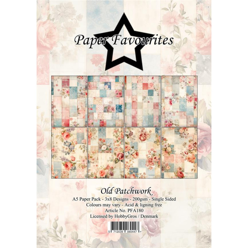 Paper Favourites - Papirpakke A5 - Old Patchwork - PFA180