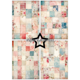 Paper Favourites - Papirpakke A5 - Old Patchwork - PFA180
