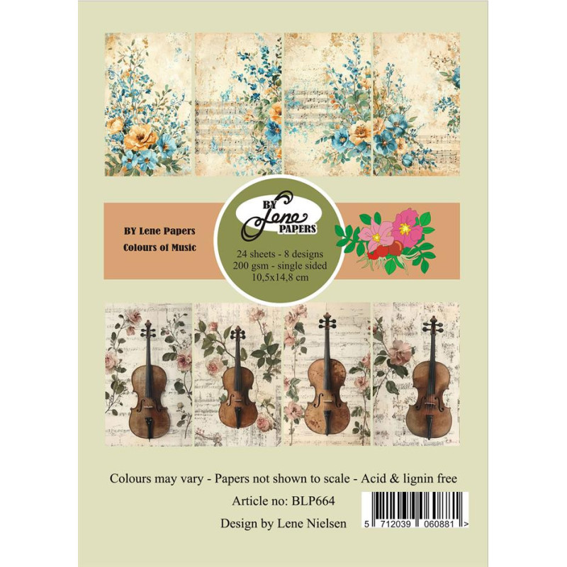 By Lene - Papirpakke A6 - Colours Of Music - BLP664