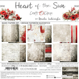 Craft O'Clock - Papirpakke 20x20 - Heart Of The Sun - Basic