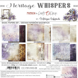 Craft O'Clock - Papirpakke 20x20 - Heritage Whispers - Basic
