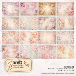Berries Beauties - Papirpakke A4 - Shabby Roses - BBPPA410014
