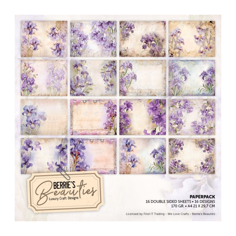 Berries Beauties - Papirpakke A4 - Purple Iris - BBPPA410015