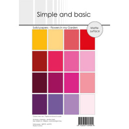 Simple And Basic - Papirpakke A5 - Solid Papers - Flowers In My Garden - SBP970