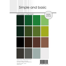 Simple And Basic - Papirpakke A5 - Solid Papers - In The Forest - SBP971