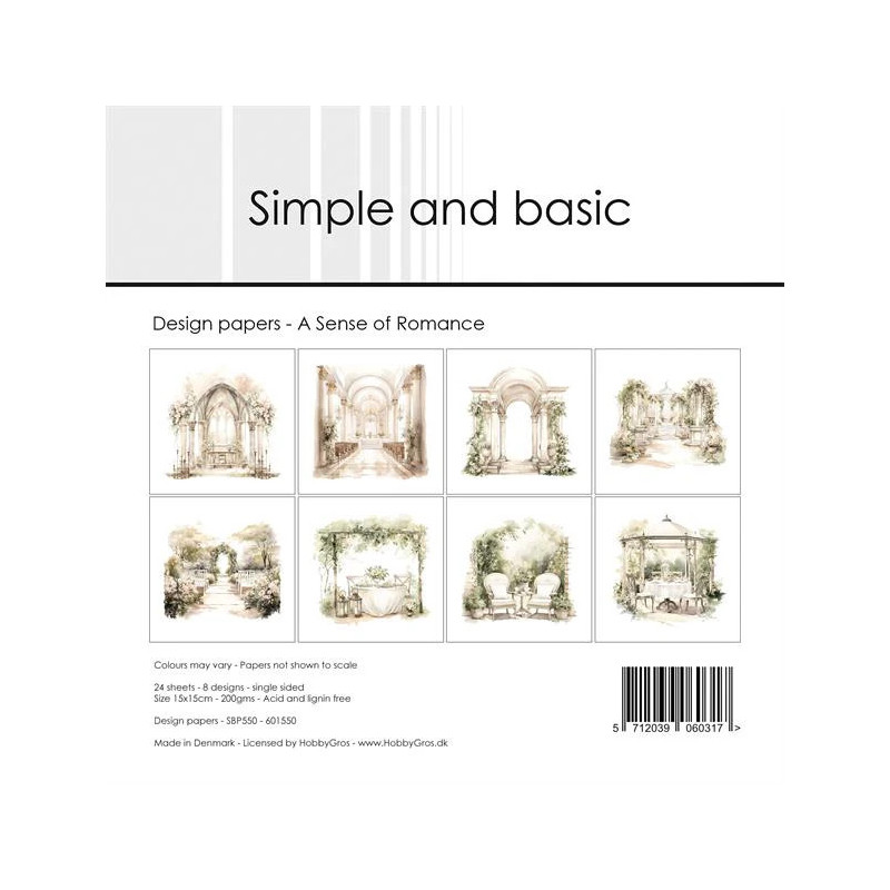 Simple And Basic - Papirpakke 15x15 - A Sense Of Romance - SBP550