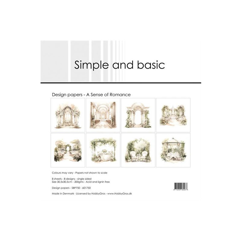Simple And Basic - Papirpakke 30.5x30.5 - A Sense Of Romance - SBP750