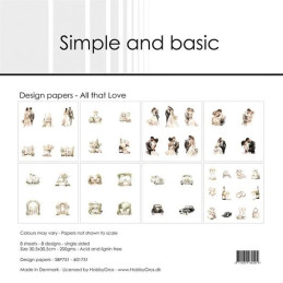Simple And Basic - Papirpakke 30.5x30.5 - All That Love - SBP751