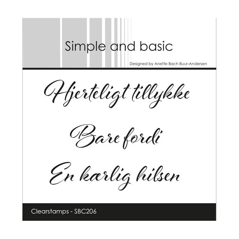Simple And Basic - Stempel - Hjerteligt Tillykke - SBC206
