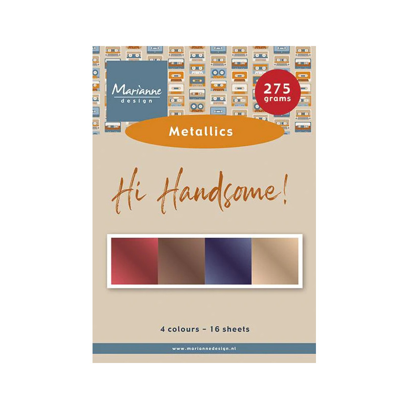 Marianne Design - Papirblok A5 - Hi Handsome! - Metallics - PK9210