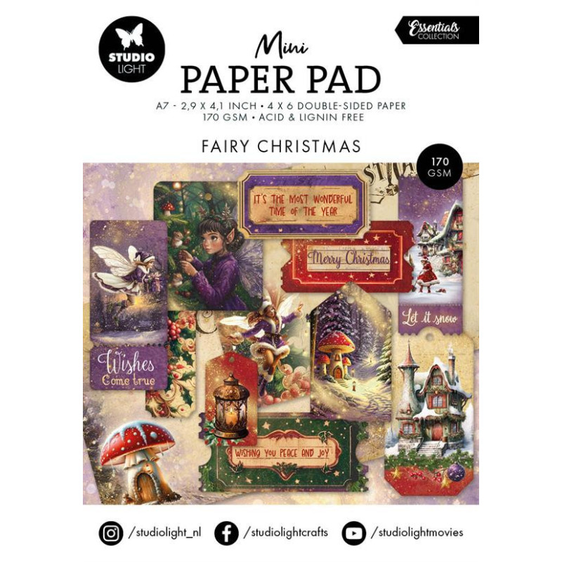 Studio Light - Papirblok A7 - Fairy Christmas