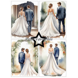 Paper Favourites - Papirpakke A6 - Bride & Groom - PFA582