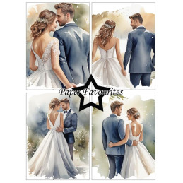 Paper Favourites - Papirpakke A6 - Bride & Groom - PFA582
