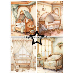Paper Favourites - Papirpakke A6 - Vintage Baby Room - PFA583