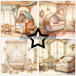 Paper Favourites - Papirpakke 15x15 - Vintage Baby Room - PF542